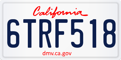 CA license plate 6TRF518