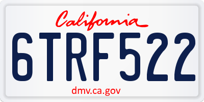 CA license plate 6TRF522