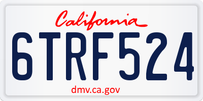 CA license plate 6TRF524