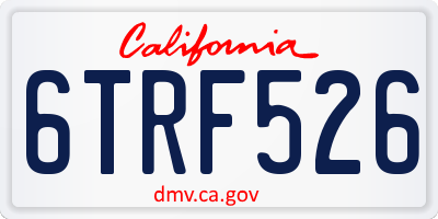 CA license plate 6TRF526