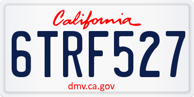 CA license plate 6TRF527