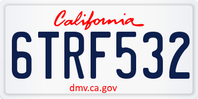 CA license plate 6TRF532