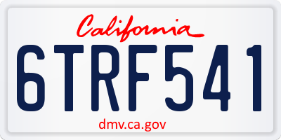 CA license plate 6TRF541