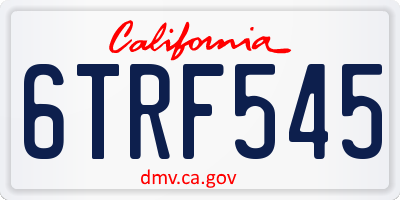 CA license plate 6TRF545