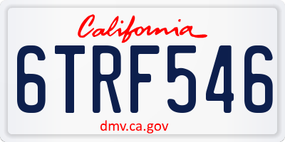 CA license plate 6TRF546