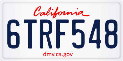 CA license plate 6TRF548