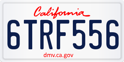 CA license plate 6TRF556