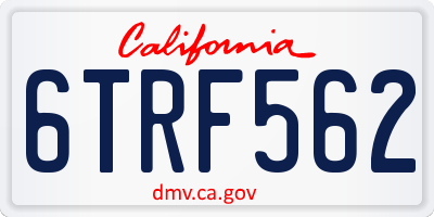 CA license plate 6TRF562