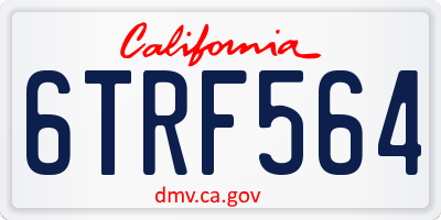 CA license plate 6TRF564