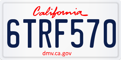 CA license plate 6TRF570