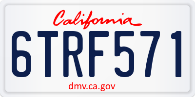 CA license plate 6TRF571