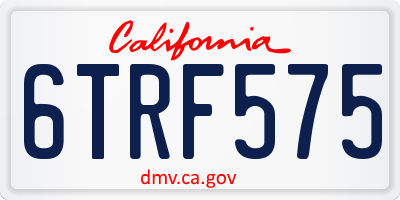 CA license plate 6TRF575