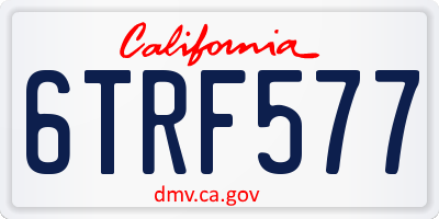 CA license plate 6TRF577