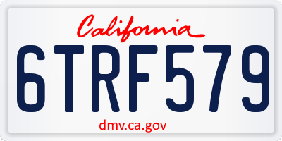 CA license plate 6TRF579