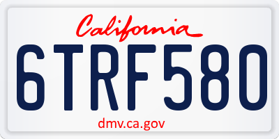 CA license plate 6TRF580
