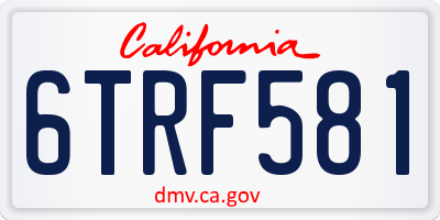 CA license plate 6TRF581