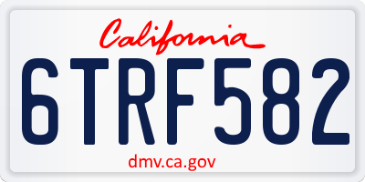 CA license plate 6TRF582