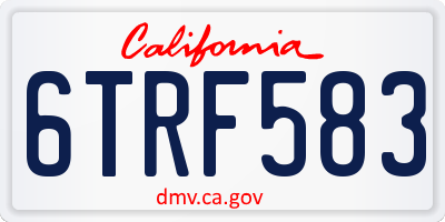 CA license plate 6TRF583