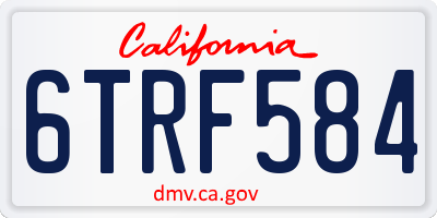 CA license plate 6TRF584
