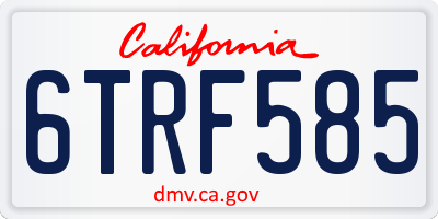 CA license plate 6TRF585