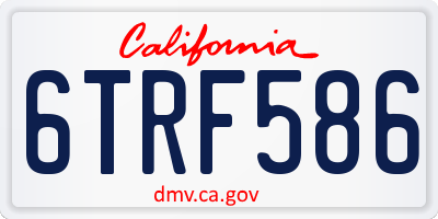 CA license plate 6TRF586