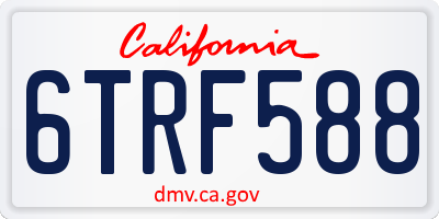 CA license plate 6TRF588
