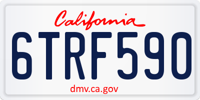 CA license plate 6TRF590