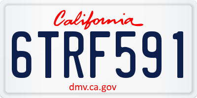 CA license plate 6TRF591