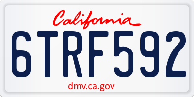 CA license plate 6TRF592