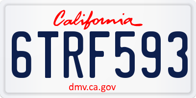 CA license plate 6TRF593