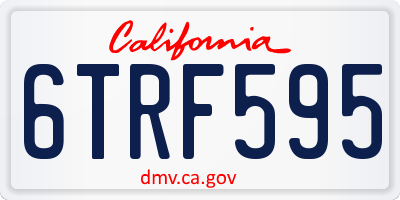 CA license plate 6TRF595