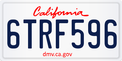 CA license plate 6TRF596