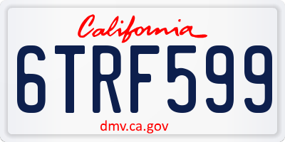 CA license plate 6TRF599