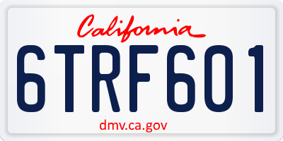 CA license plate 6TRF601