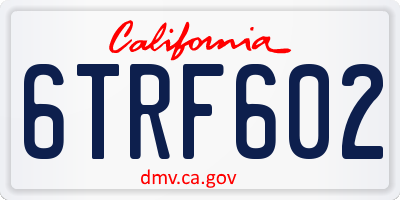 CA license plate 6TRF602
