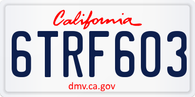 CA license plate 6TRF603