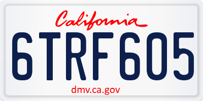 CA license plate 6TRF605