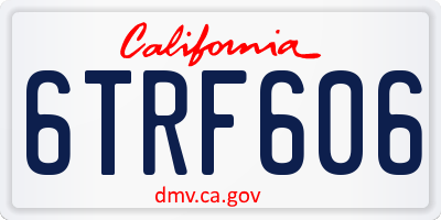 CA license plate 6TRF606