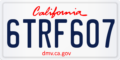 CA license plate 6TRF607