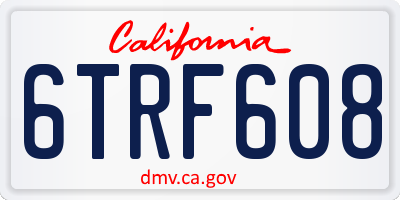 CA license plate 6TRF608
