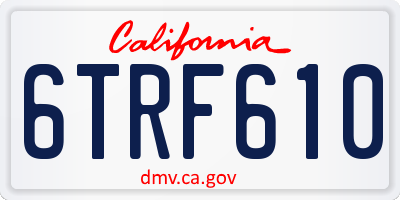 CA license plate 6TRF610