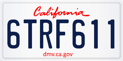 CA license plate 6TRF611