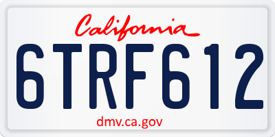 CA license plate 6TRF612