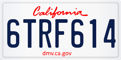 CA license plate 6TRF614