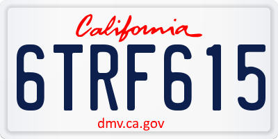 CA license plate 6TRF615