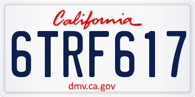 CA license plate 6TRF617