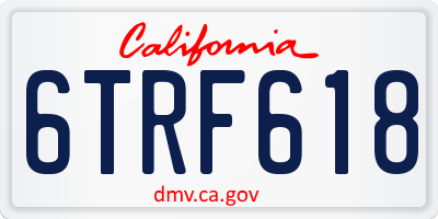 CA license plate 6TRF618