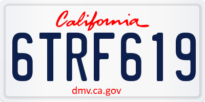 CA license plate 6TRF619