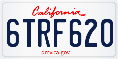 CA license plate 6TRF620