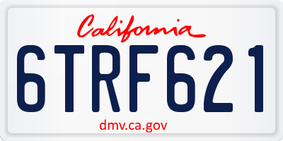 CA license plate 6TRF621